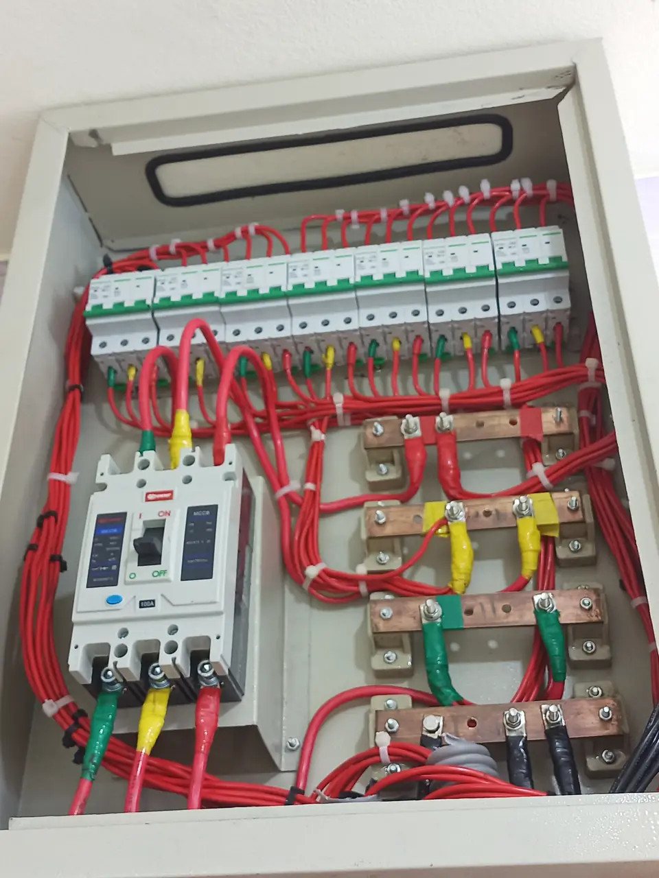 Distribution board with MCCB for AC and power lines